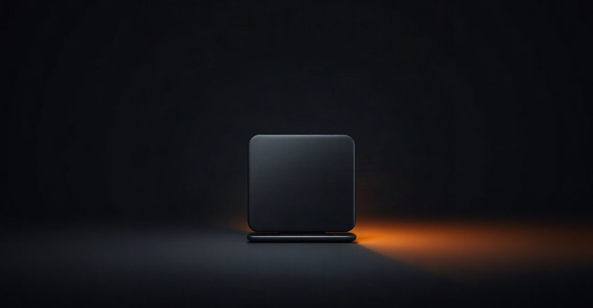 A compact aluminium desktop workstation on a dark surface